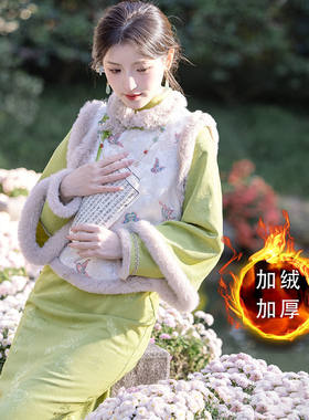 新中式国风复古套装马甲连衣裙