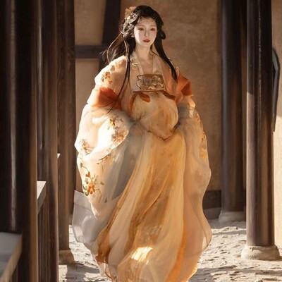 大袖衫套装万针刺绣玉人歌汉服