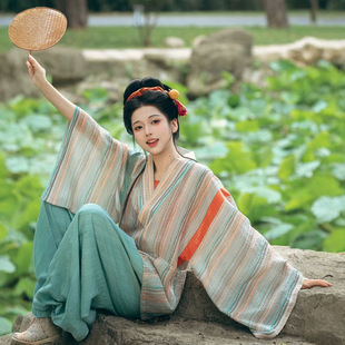 原创晋制汉服女2026新款复原晋襦灯笼裤改良日常穿搭春夏国风古装