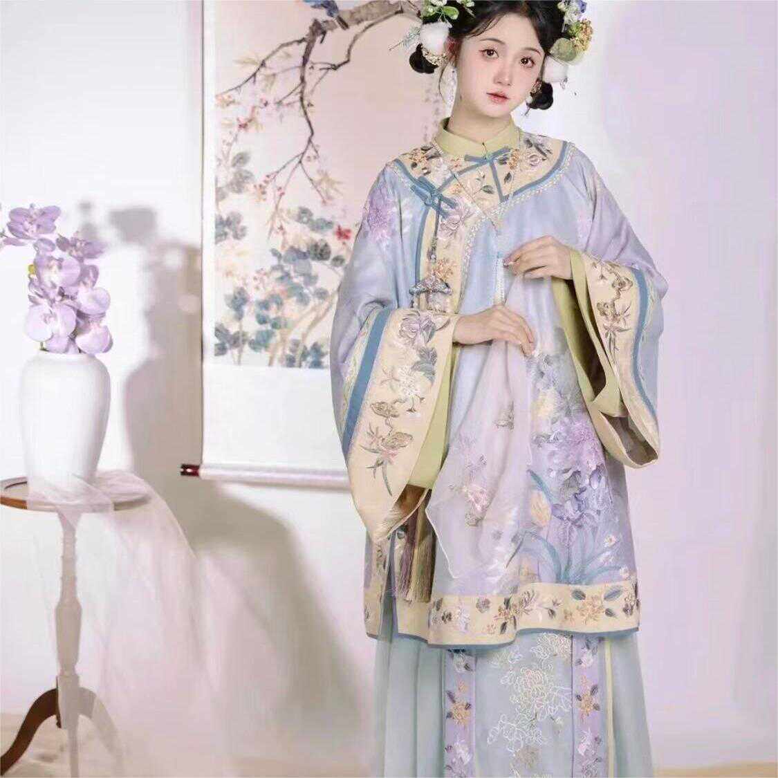 清汉女晋商少奶奶中国风清朝大小姐立领成人女当家祖母马面裙套装