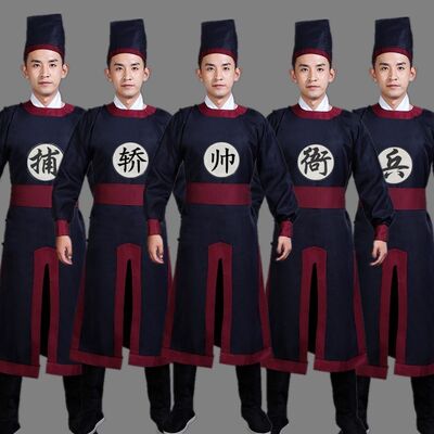 热卖明朝衙役服装古装男话剧演出服套装捕快御前侍卫狱卒抬轿