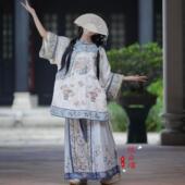 清汉女国风刺绣高端古董衣复原风清朝格格服晋商少奶奶大小姐素雅