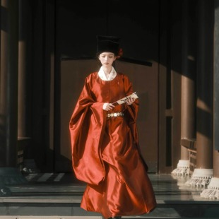 宋制汉服女红色状元服圆领袍女驸马官服古风主持人结婚司仪新郎