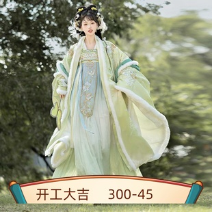 小郡主冬季加绒加厚套装明制古装破裙汉服齐胸襦裙大袖衫旅拍服
