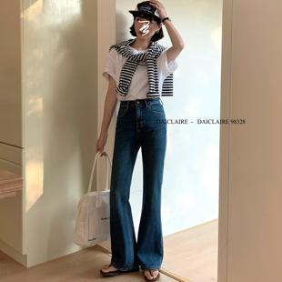 欧文代嘉儿微喇牛仔2025早春98328韩国蓝色四面弹显瘦 女 高腰长裤