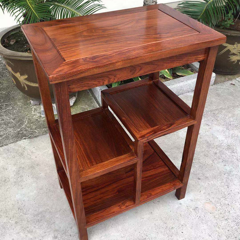 红木茶几边几茶边柜中式花梨木茶水架实木鸡翅木小矮几置物架角几