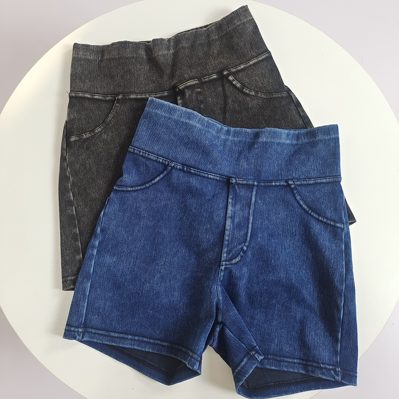 仿牛仔健身裤提臀弹力紧身高腰