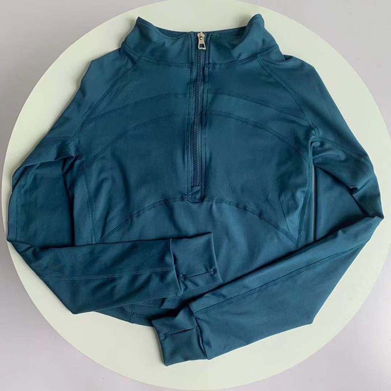 半拉链立领跑步健身长袖紧身弹力透气休闲运动上衣户外显瘦瑜伽服