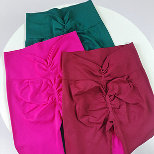 后V健身运动高腰收腹提臀性感蜜桃裤 紧身弹力显瘦速干翘臀健身裤