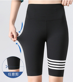女外穿打底运动瑜伽骑行健身裤 五分裤 高腰透气鲨鱼皮裤 夏季