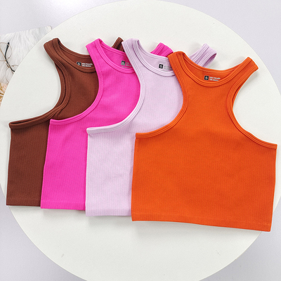 速干透气跑步圆领露肩针织健身衣