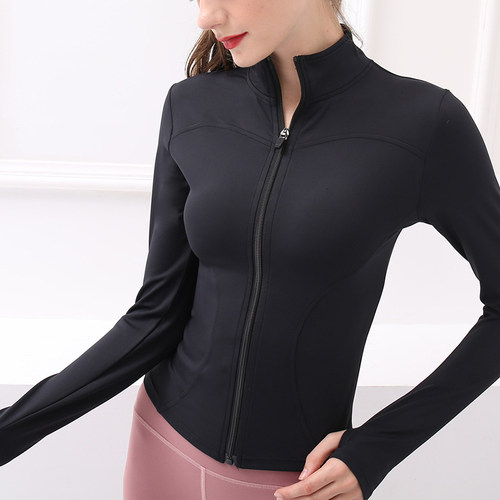 秋冬立领修身女跑步瑜伽服