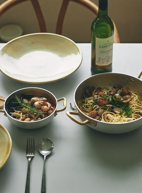 意大利进口 OTTINETTI西餐意面海鲜饭铜柄轻量铝锅平底锅烤盘烤锅