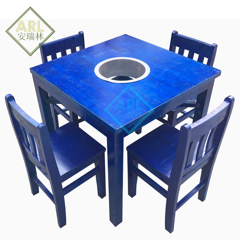 实木麻辣烫火锅桌串串专用火锅桌椅大排挡桌子羊肉汤火锅桌