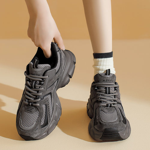 奥古狮登老爹鞋女款2026新款春冬加绒保暖情侣厚底休闲运动鞋男款