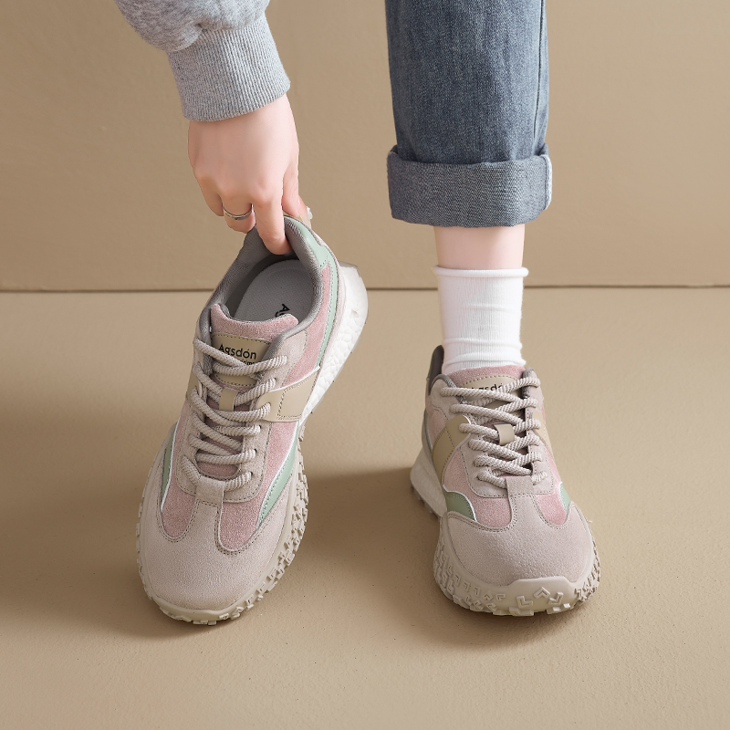 奥古狮登芭蕾德训阿甘女鞋2025新款春秋休闲厚底德训鞋跑步运动鞋