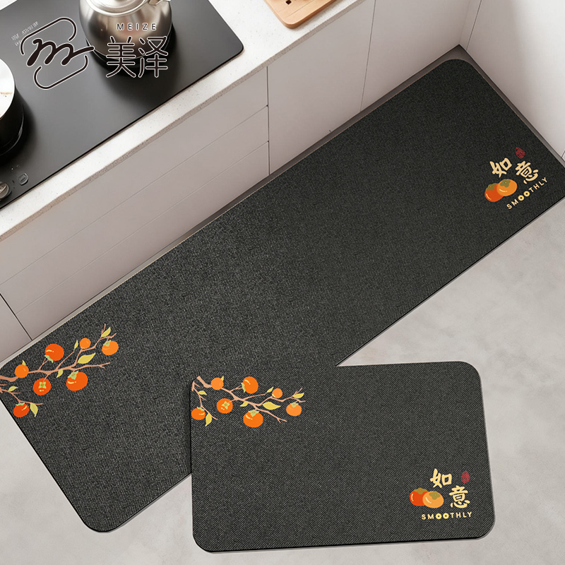 厨房防滑防油地垫高端硅藻泥长条