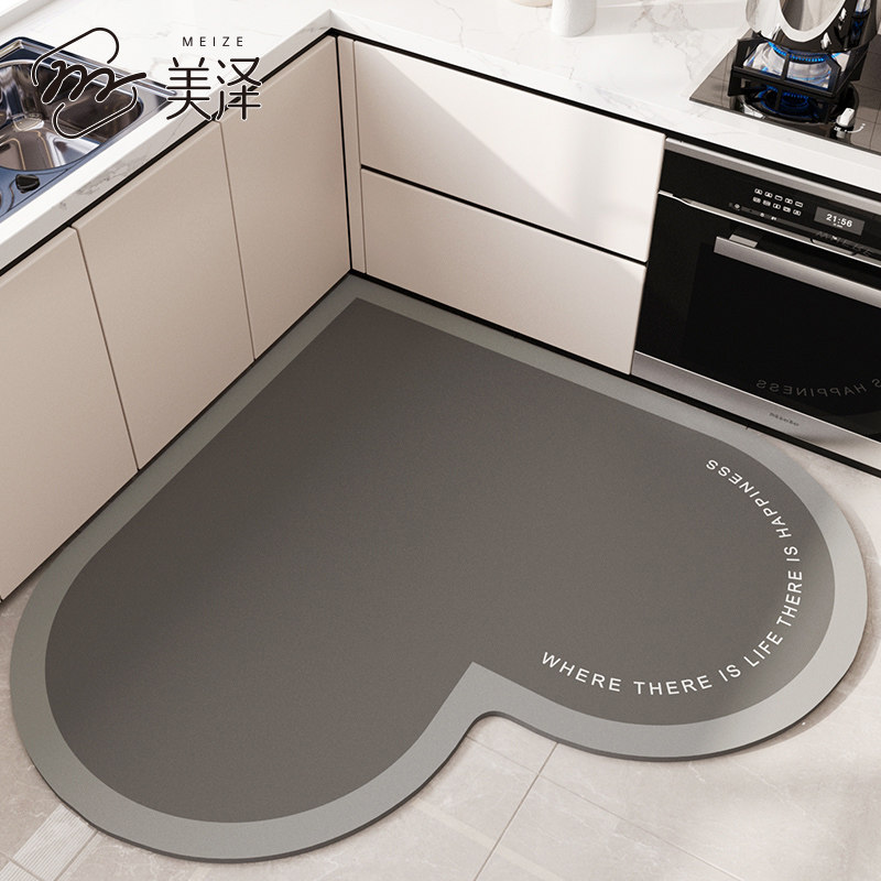 厨房专用防滑防油地垫2025新款硅藻泥吸水垫家用免洗可擦耐脏脚垫