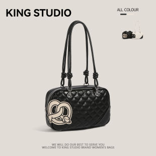 百搭通勤单肩枕头包 时尚 赵露思同款 高级感菱格腋下包包女2026新款