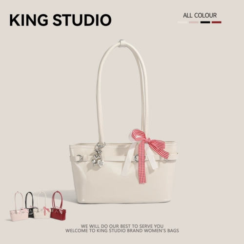 Милая сумка подмышку с бантиком, модная вместительная и большая сумка через плечо, Южная Корея