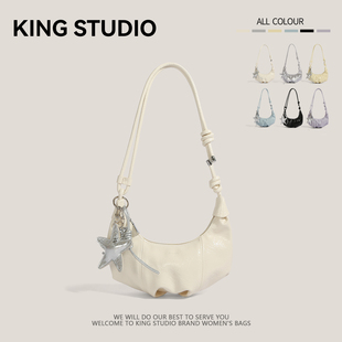 超火小众饺子包包女2025新款潮夏天百搭斜挎包时尚单肩腋下牛角包