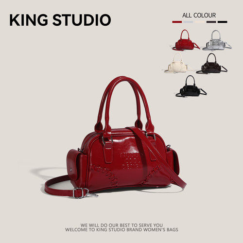 韩国小众手提保龄球包单肩斜挎包