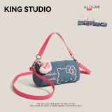 Hello Kitty, hello kitty, сумка через плечо, джинсовая портативная сумка на одно плечо