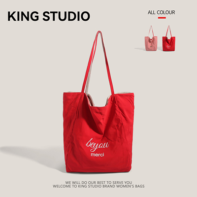 小众帆布包女休闲大容量购物袋包