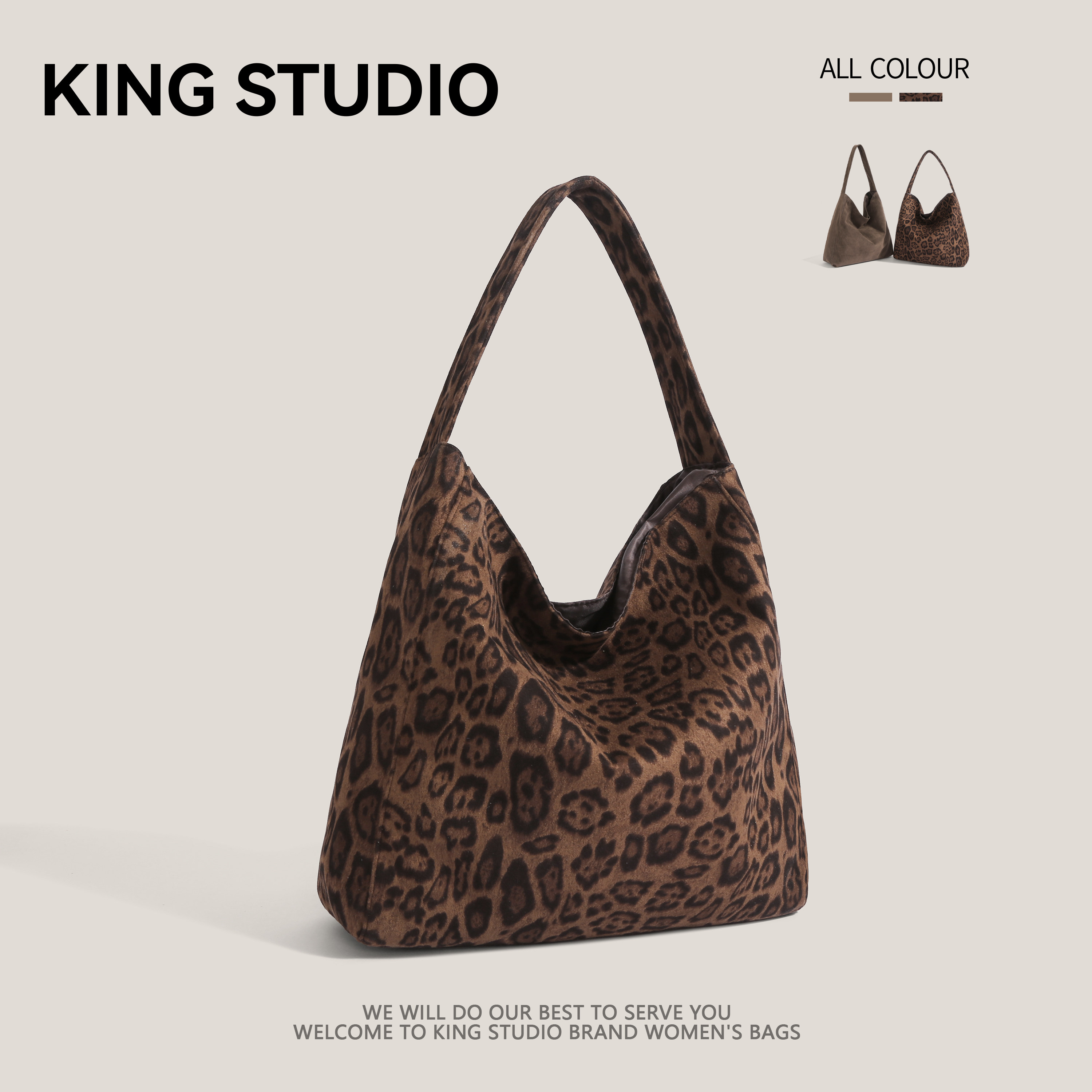 小众豹纹包包女2025新款时尚百搭单肩包简约复古大容量通勤托特包