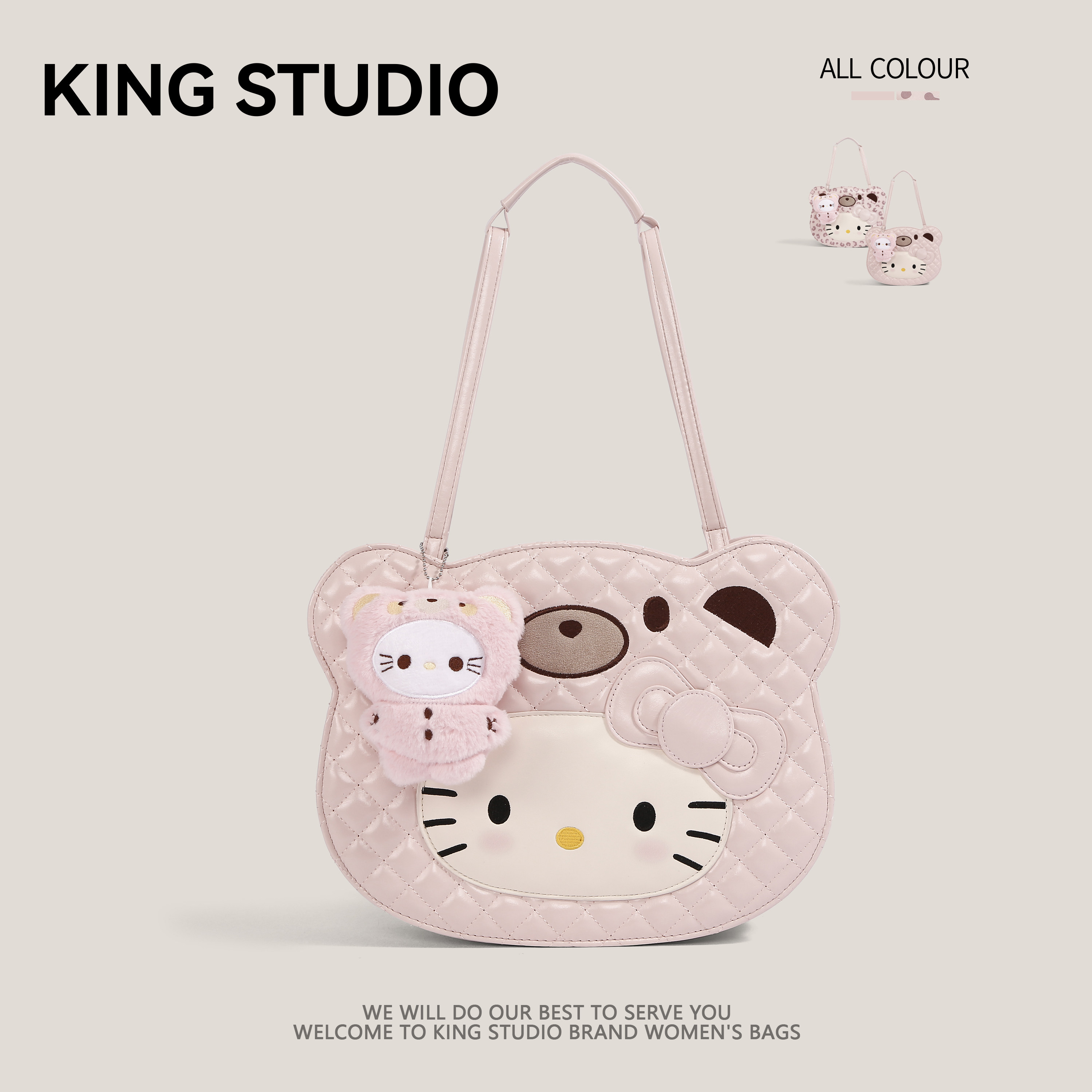 可爱HelloKitty双肩包女2026新款卡通凯蒂猫手提包百搭单肩托特包