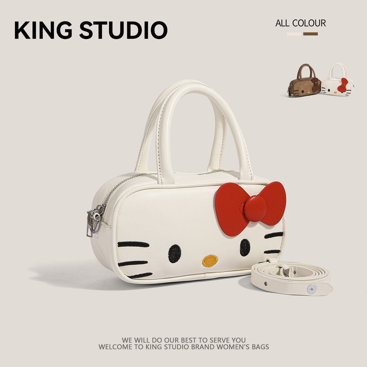 可爱卡通hellokitty手提包女2025新款潮小众设计单肩斜挎包枕头包