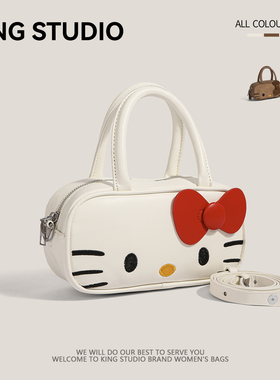 可爱卡通hellokitty手提包女2026新款潮小众设计单肩斜挎包枕头包