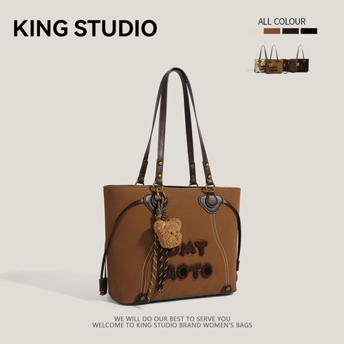 大容量学院风复古字母通勤包包女