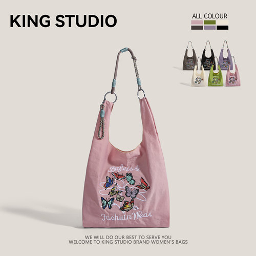 小众日系刺绣蝴蝶环保袋购物袋