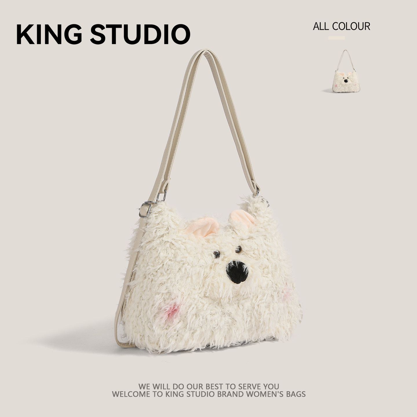 可爱西高地托特包女学院风双肩包