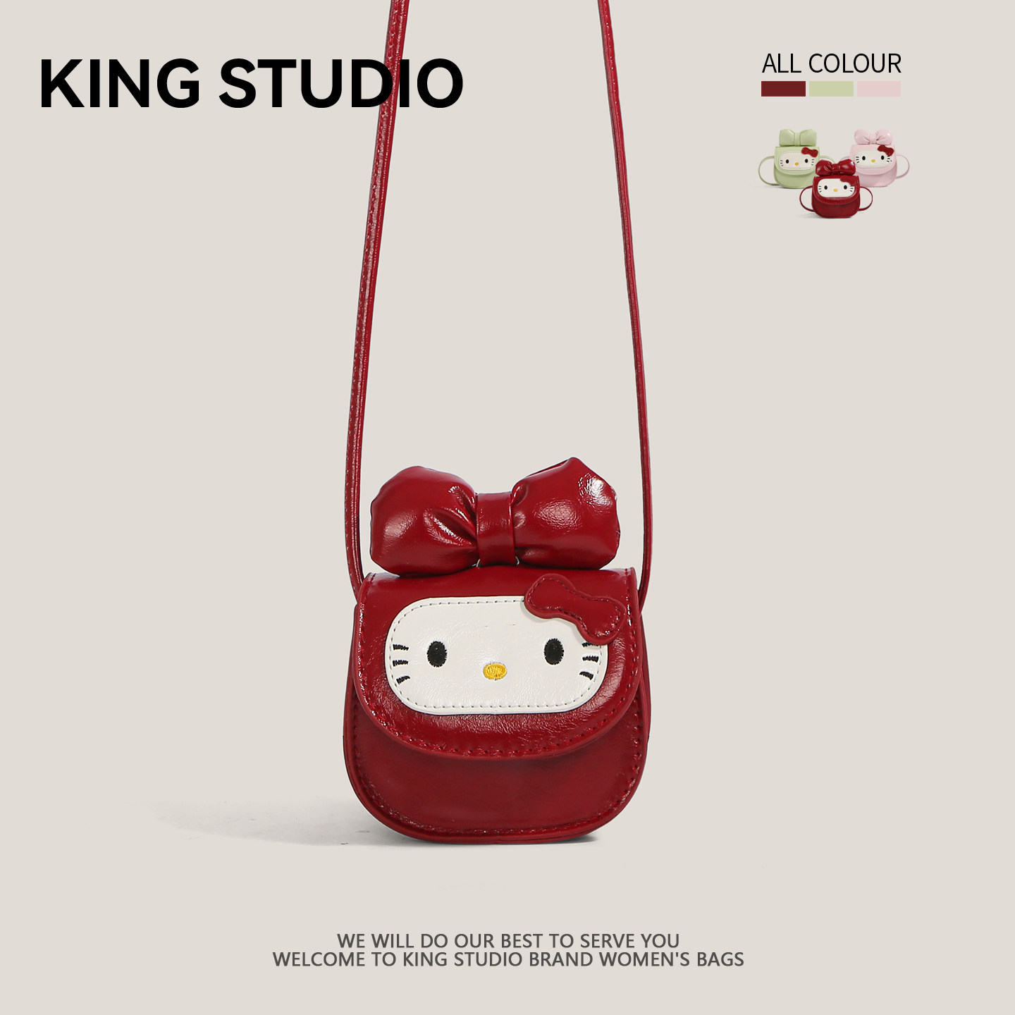 可爱HelloKitty迷你包包女2026新款潮卡通凯蒂猫零钱包单肩斜挎包