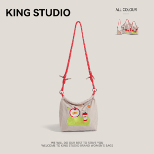 日本ball chain刺绣环保购物袋尼龙包迷你手提袋手机包单肩斜挎包