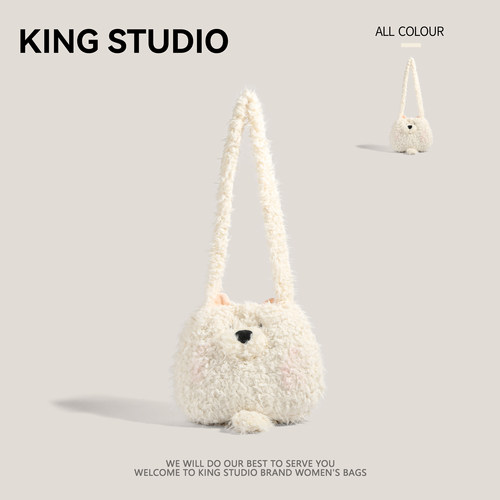 大容量可爱卡通西高地小狗毛绒包