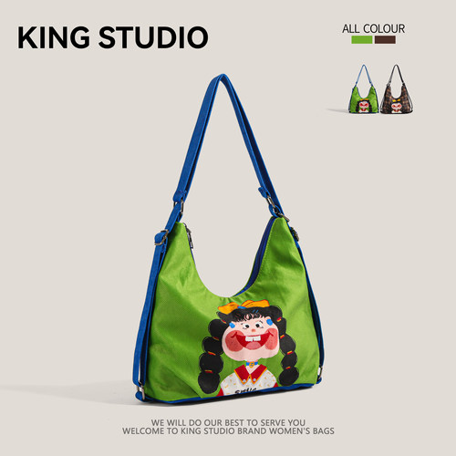 小众插画双肩包大容量通勤托特包