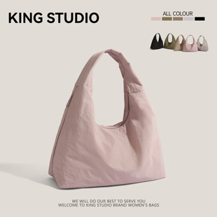 大容量松弛感帆布包包女2025新款潮简约休闲单肩购物袋通勤托特包