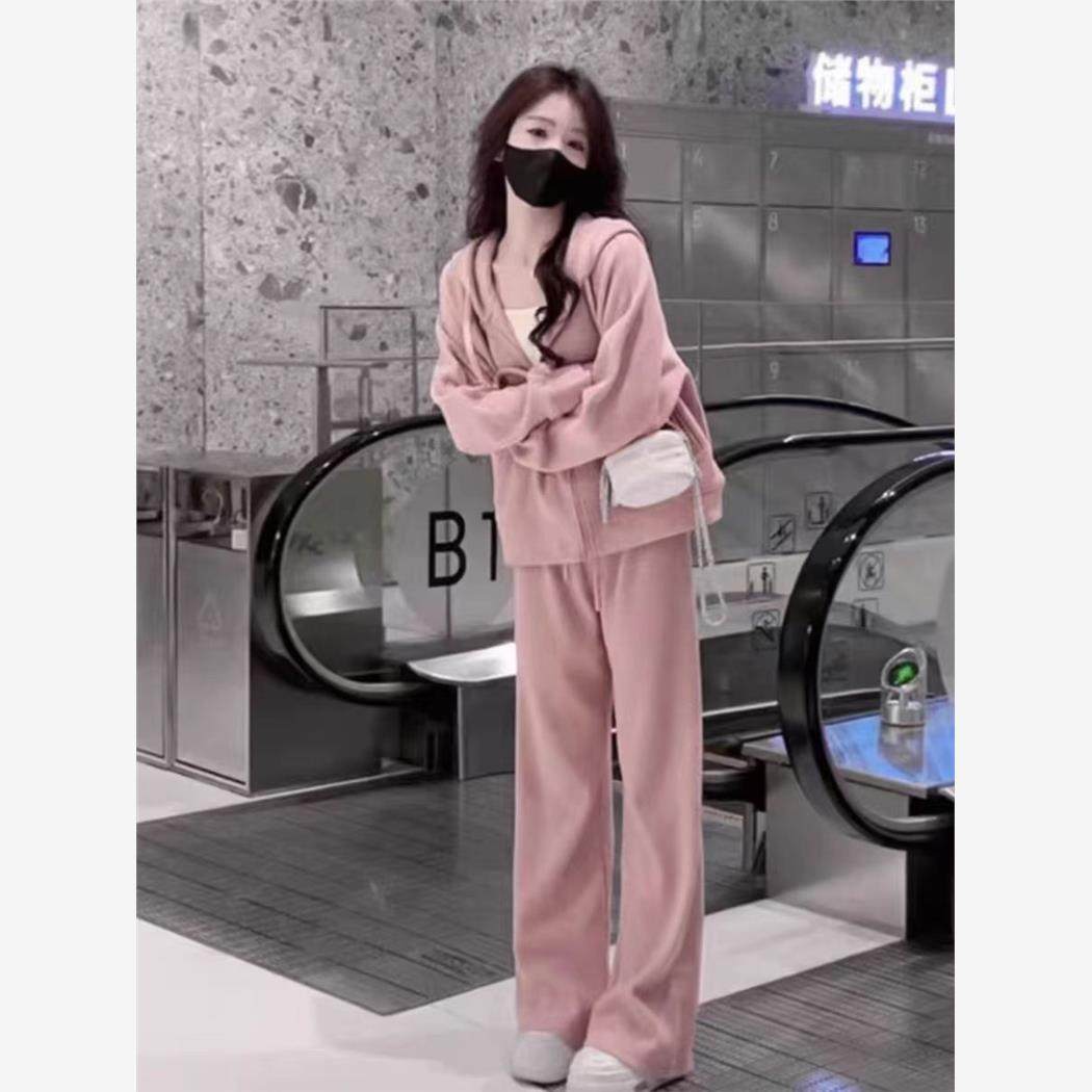 早秋冬季小个子入秋韩系穿搭一整套休闲2024新款卫衣运动套装女士