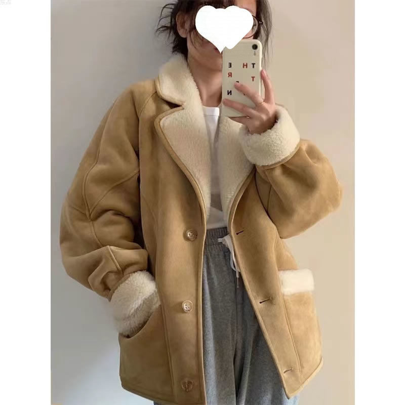 短外套女冬季加厚羊羔毛2024年新款小香风皮毛一体潮羊羔绒上衣