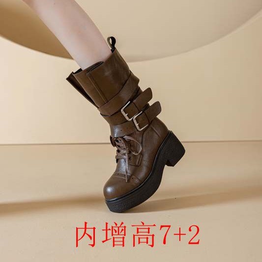 日式良品松糕厚底内增高小个子公主瘦瘦靴新款秋冬靴显瘦显腿长高