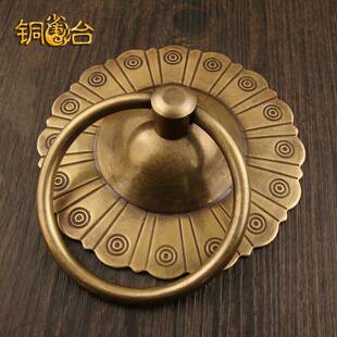 中式复古花型铜雕仿古大门门环圆环经典古建纯铜门钹拉手拉环把手
