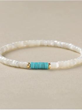 pohier天然贝壳情侣手链