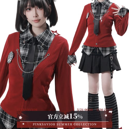 pinksavior【星辰如炬】新年特别版红灰气质收腰显瘦针织上衣女
