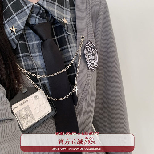 pinksavior【失序札记】学院卷边加绒衬衫格纹收腰针织工字褶半裙