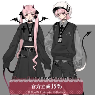 pinksavior【无尽夜曲】条纹衬衫黑色设计感卫衣少年感闺蜜情侣