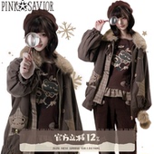 内搭套装 华夫格棉服冬温暖棕色系拼布长裤 小熊饼干 pinksavior