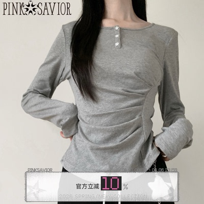 pinksavior日常小巧思收腰显瘦春秋磨毛内搭多色入